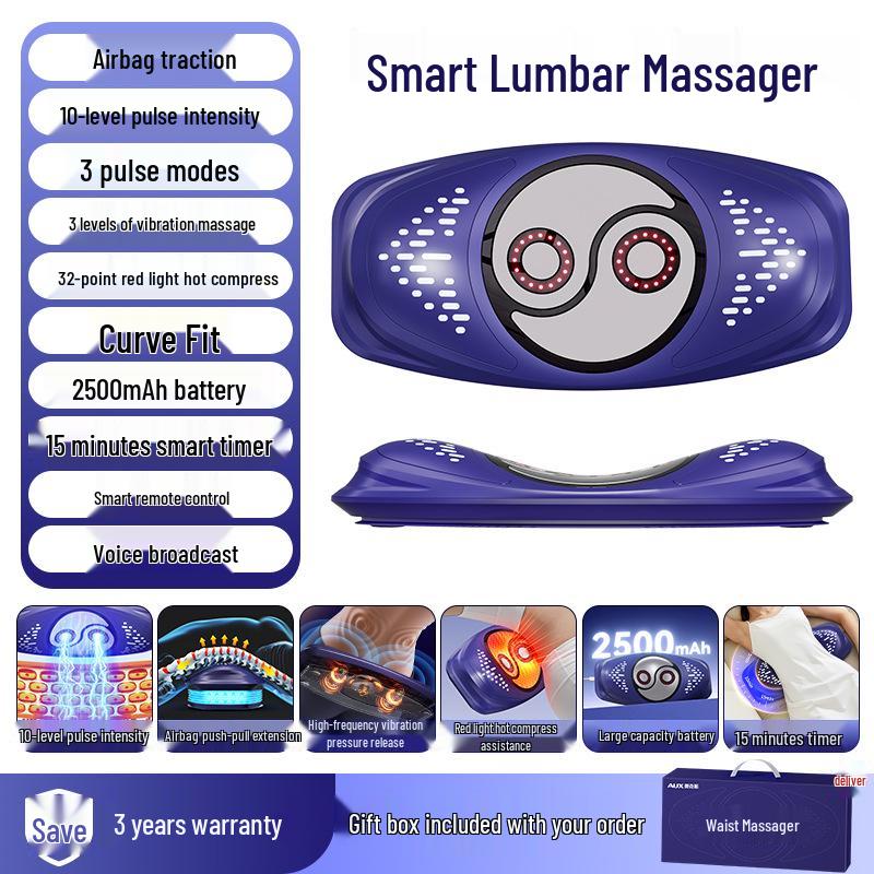 

Home Lumbar Massager: Airbag Lift, Stretch, Vibration & Hot Compress