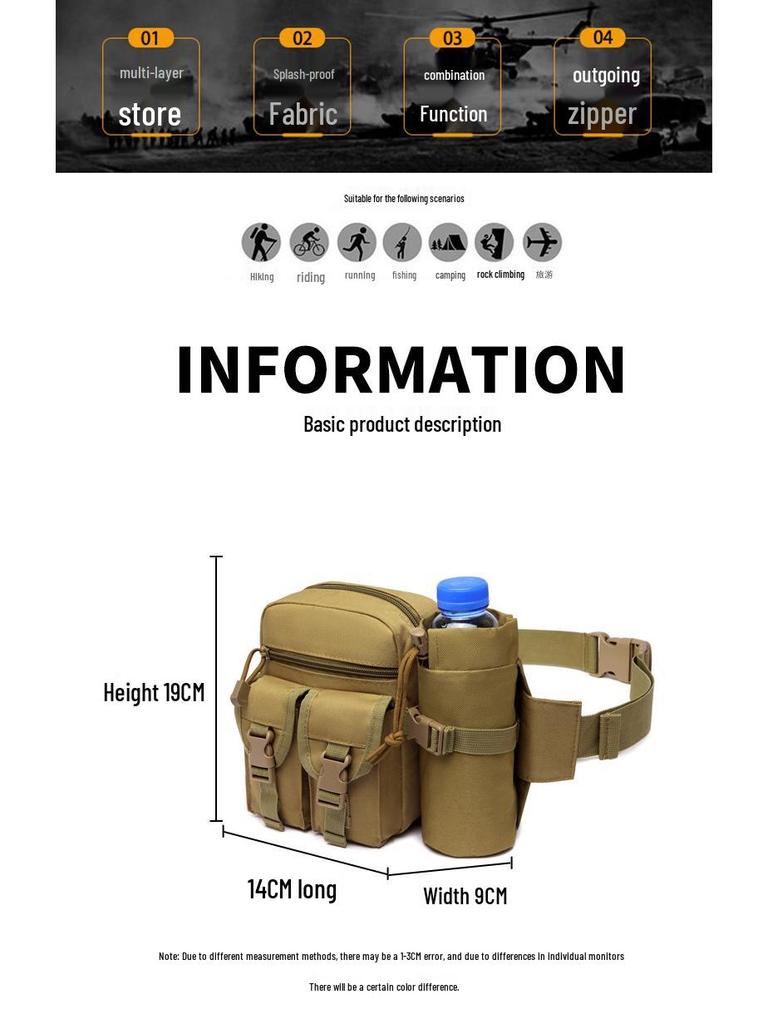 Unisex Multifunctional Waterproof Fanny Pack - Large Capacity for Outdoor Sports, Running, Work, and Fishing