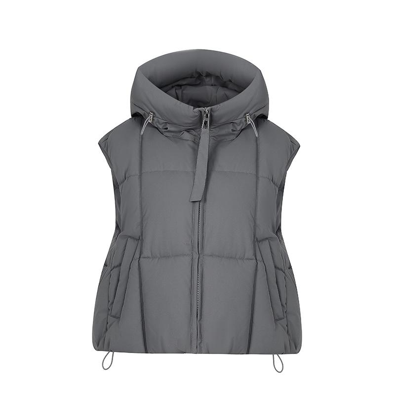 Winter Down Vest Hooded Casual Jacket Women