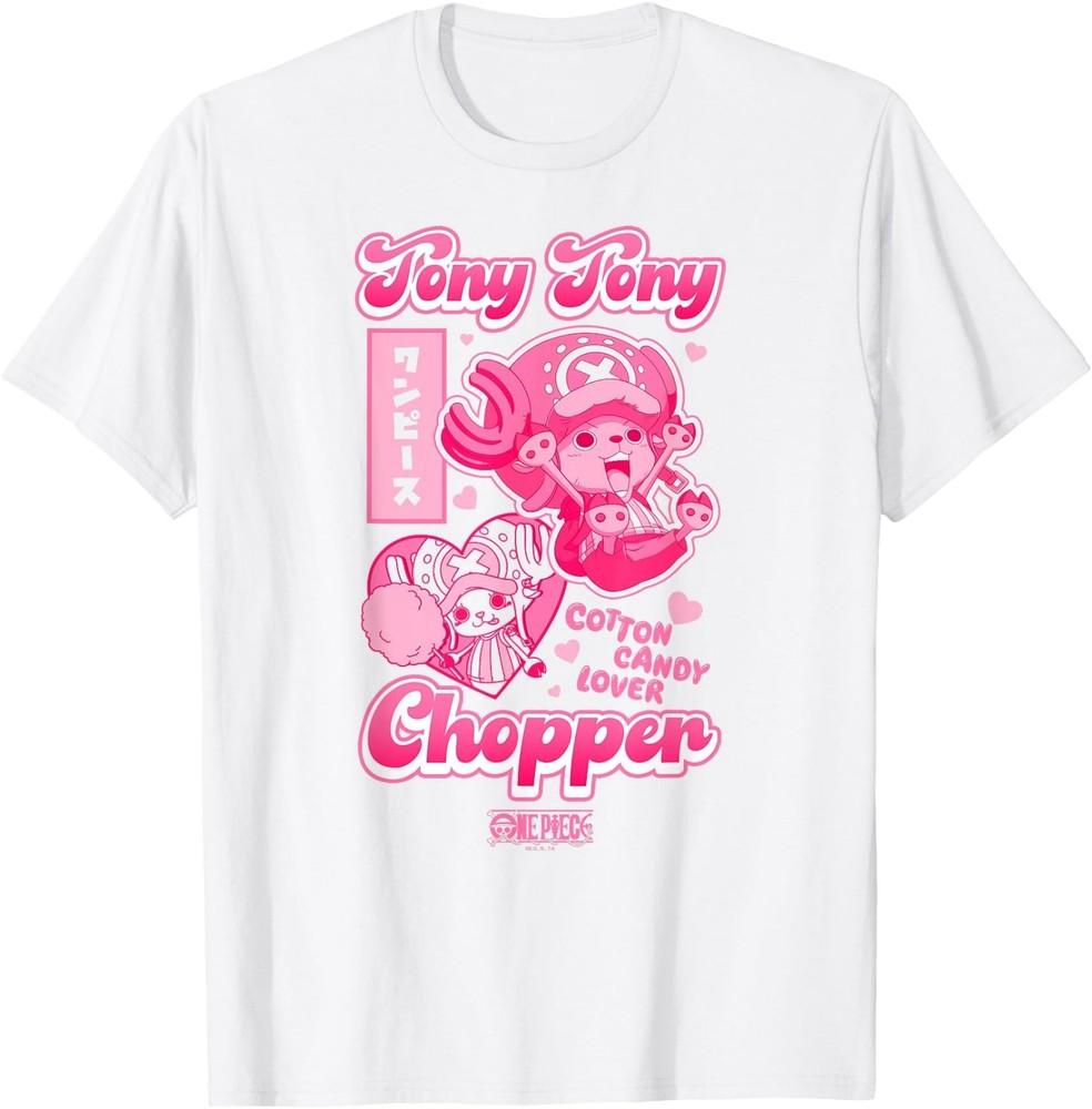 

Anime Tony Tony Chopper Bright Pink Hearts T-Shirt S