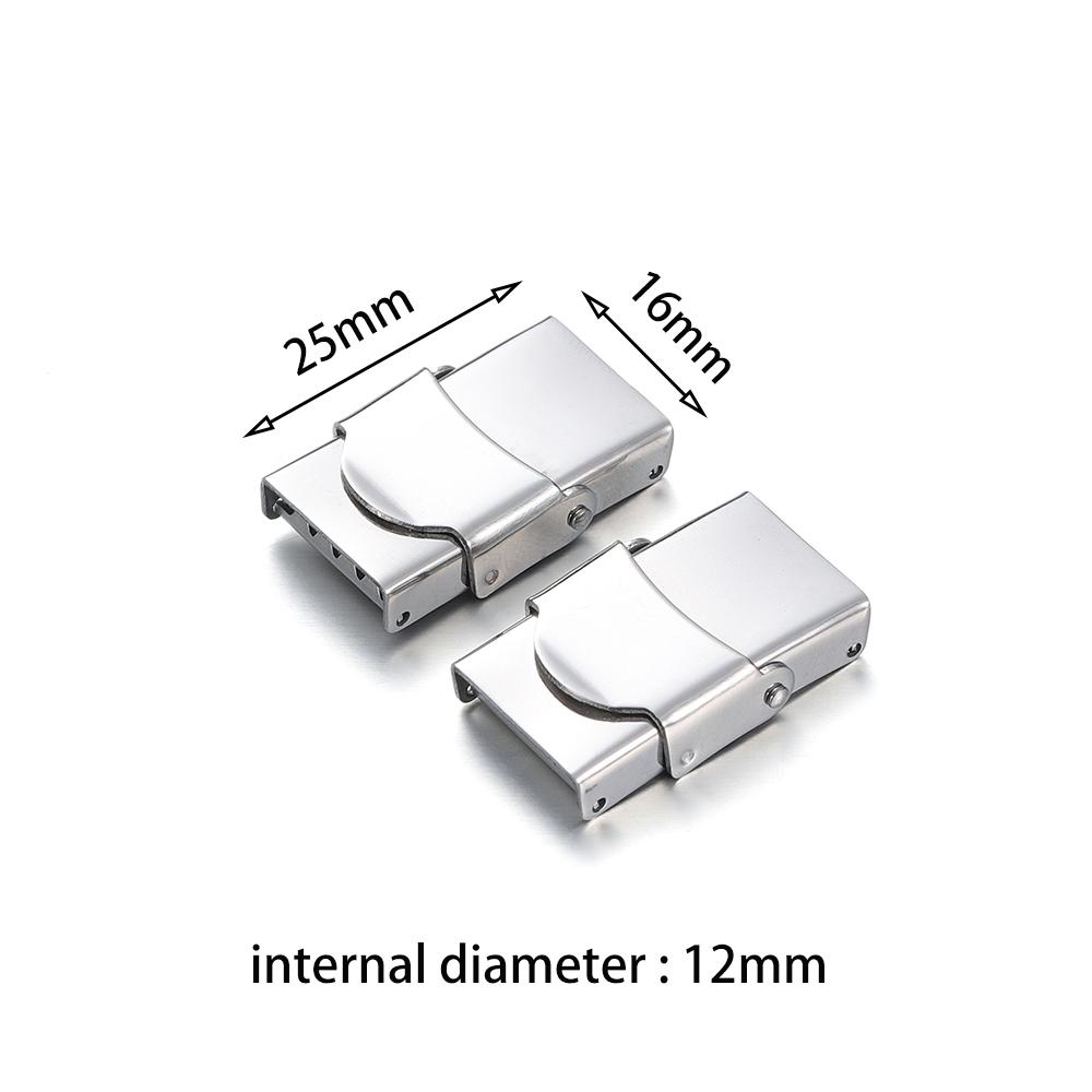 5Pcs Stainless Steel Clasp Crimp Jaw Hook Watch Band Clasp for Leather Silicone Bracelet Jewelry Making DIY Connect Lace Buckle