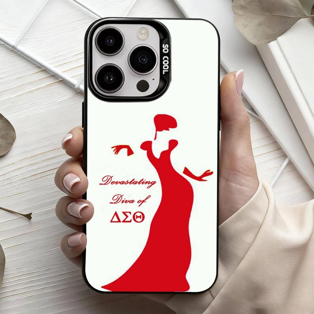 D-Delta S-Sigma T-Theta-A Phone Case For iPhone17,16,15,14,13,12,11 Plus,Pro Max Black Candy silver phone case