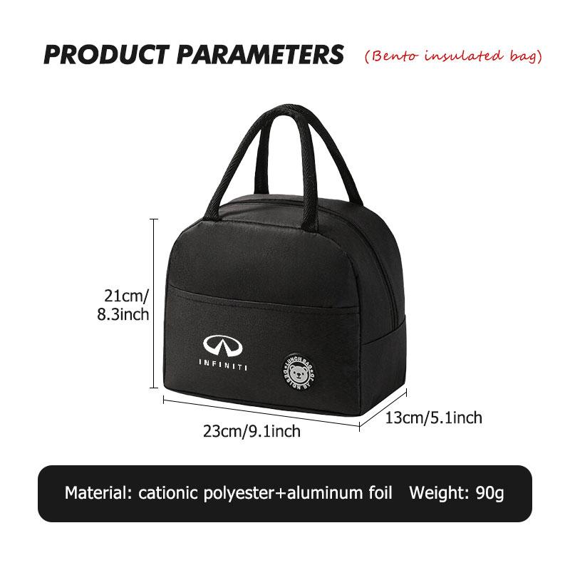 Car Insulated Large Capacity Bento Bag Thermal Cooler Handbag For Infiniti FX35 Q30 G37 QX70 G35 QX50 QX60 QX80 QX30 JX35 G25 VV111