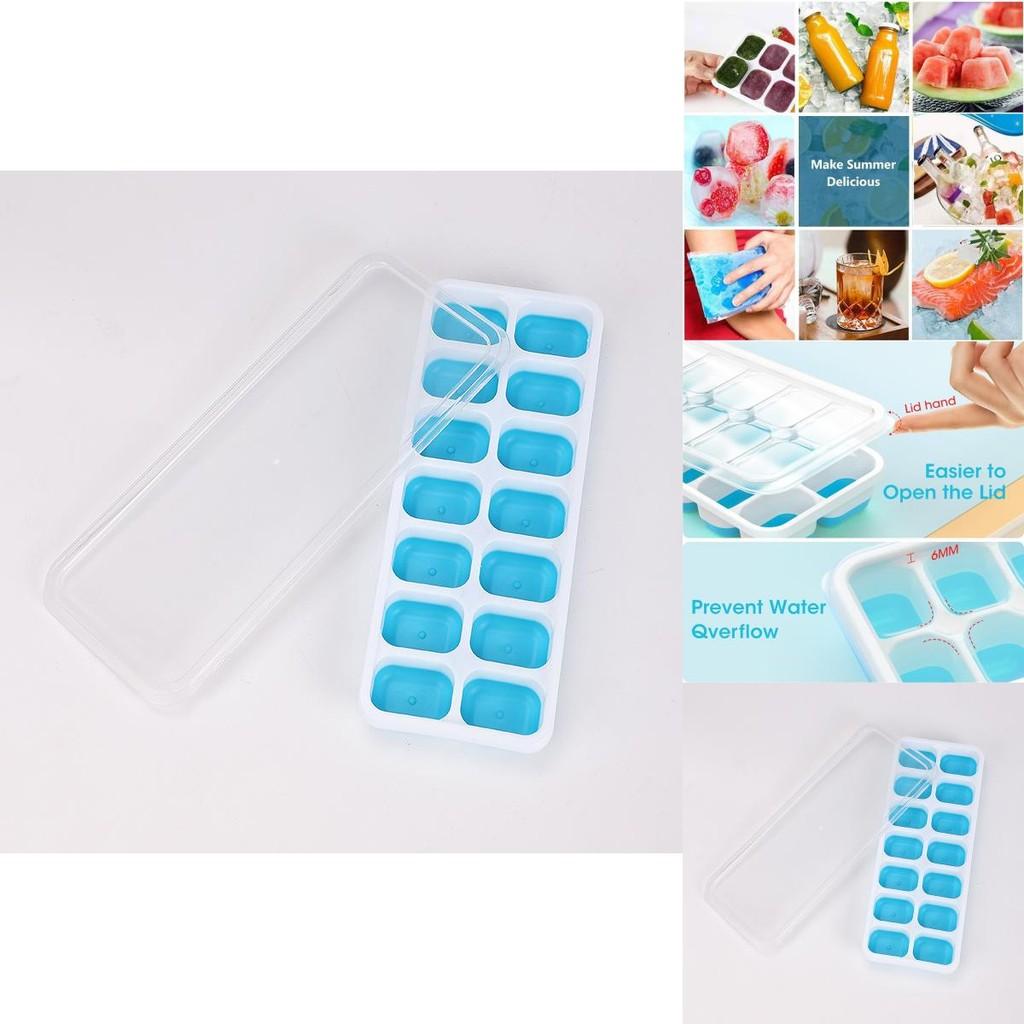 Practical Silicone Ice Tray With Lid Effortless Release Feature Ideal For Fast Freezing In Vibrant Color Options