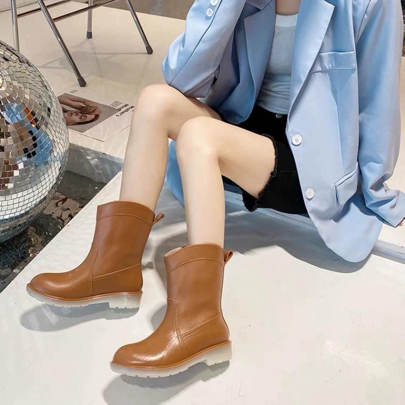 Rain shoes women's new fashion rain boots waterproof and non-slip water shoes lightweight four-season water boots wear-resistant adult