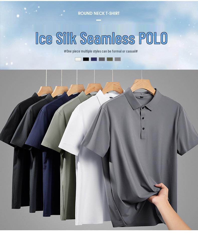Men's Summer Ice Silk Two-Piece Set: Short Sleeve Top & Long Pants - Casual Sportswear for Father's Day Gift