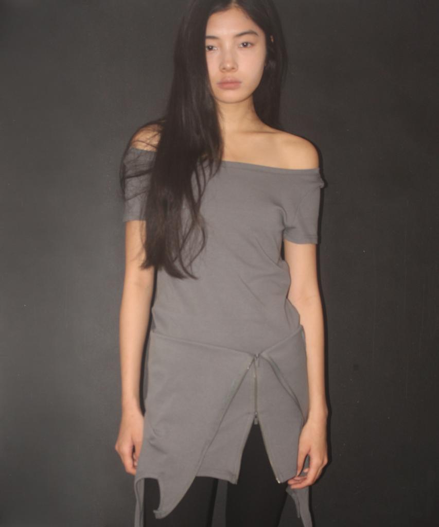 PLACE STUDIO Halter Neck Strap Multi-Zipper Point Layered Sleeveless T-Shirt Set_2 Colors