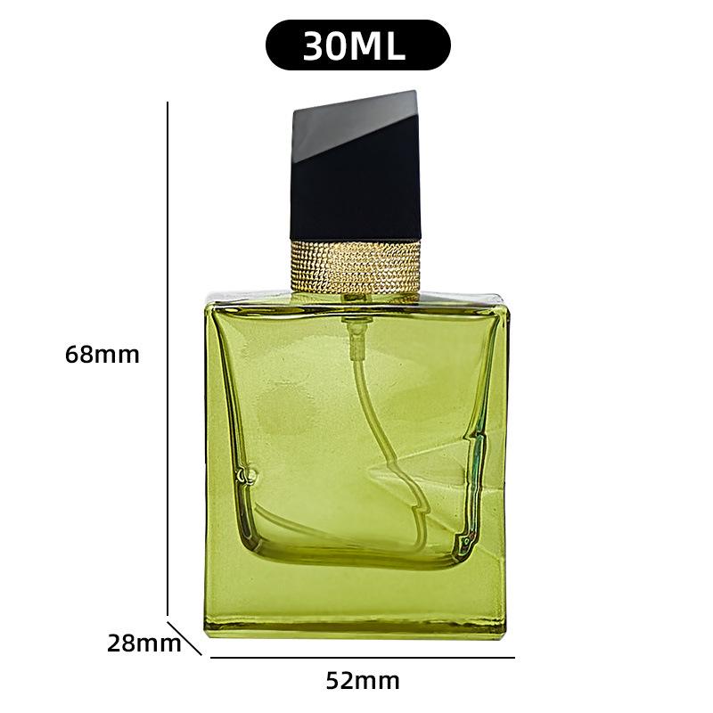 30ml Big Brand Irregular Flat Square Glass Perfume Spray Bottle, Portable Decanting Bayonet Design.