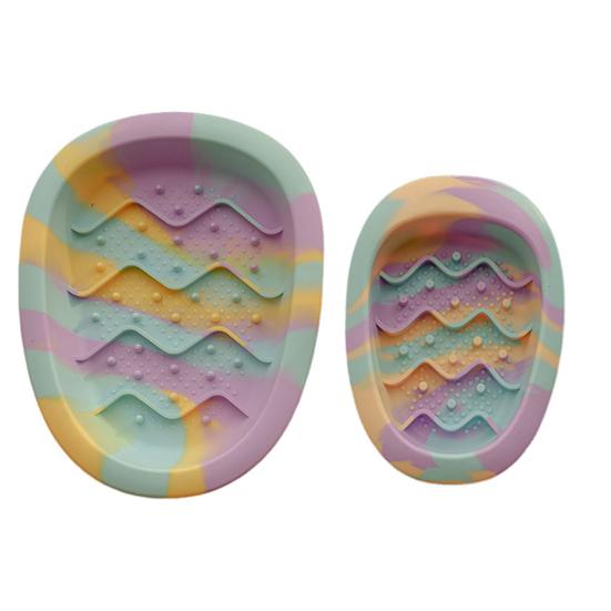 Interactive Cat Lick Mat Bowl Silicone Pet Slow Feeder Bowl Non Slip Anti-Gulping Food Dish for Large Medium Small Cats