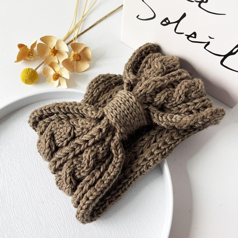 Bow Knot Bow Headband Ear Warm Wool Knitting Headdres  Winter Hair Accessories