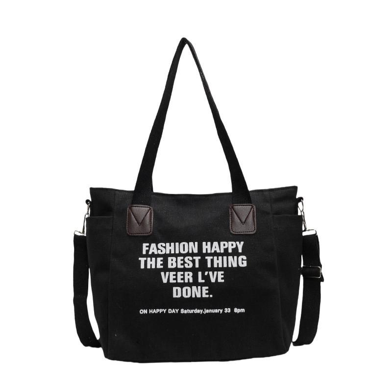 Large Capacity 2024 New Casual Tote Bag Stylish Canvas Shoulder Bag For Students
