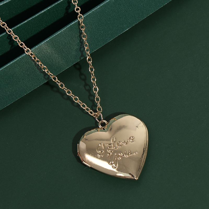 Pandantive Medalion Inimă Iubire Deschizabil Rămă Foto Lucios Colier cu Poză de Familie