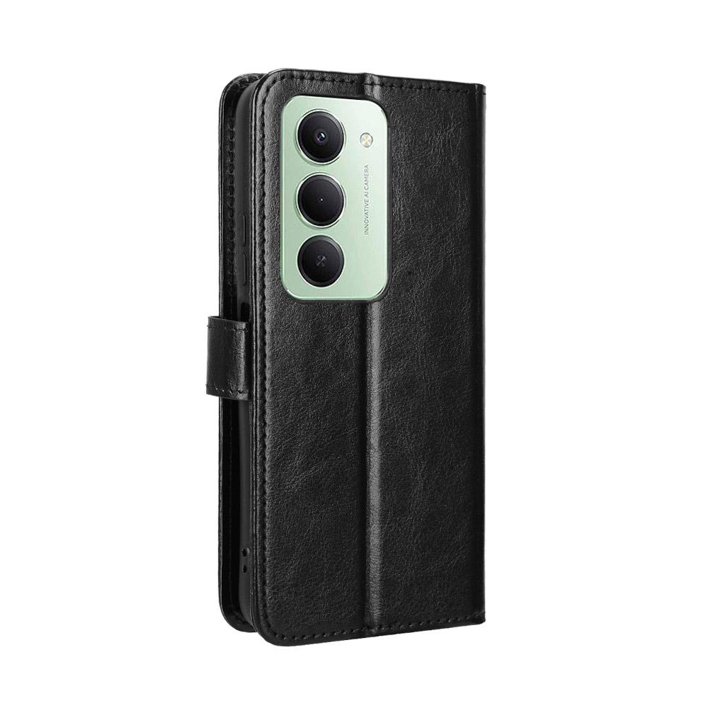 Pour Xiaomi Redmi 15 5G (Global) (169 mm) Étui en Cuir PU avec Lanière Texture Cheval Fou Housse Portefeuille pour Téléphone