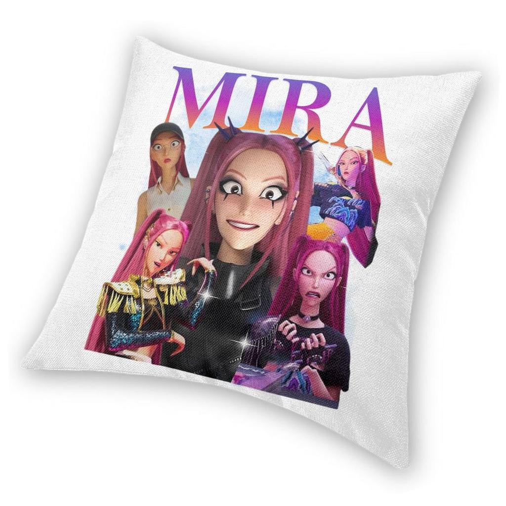 Mira Kpop Demon Hunters Vintage 90S Style Huntrix Pillowcase Soft Polyester Cushion Cover Decorations Pillow Case Cover Home