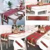 Charming Christmas Table Flag Stylish Plaid Fabric Embroidered Table Decor For Holiday Gatherings