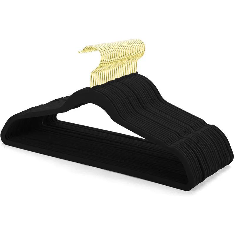 10PCS 45/42cm Flocking Hanger Non-slip Velvet Hanger Clothing Store Coat Without Trace Wardrobe Home Clothing Store Organization