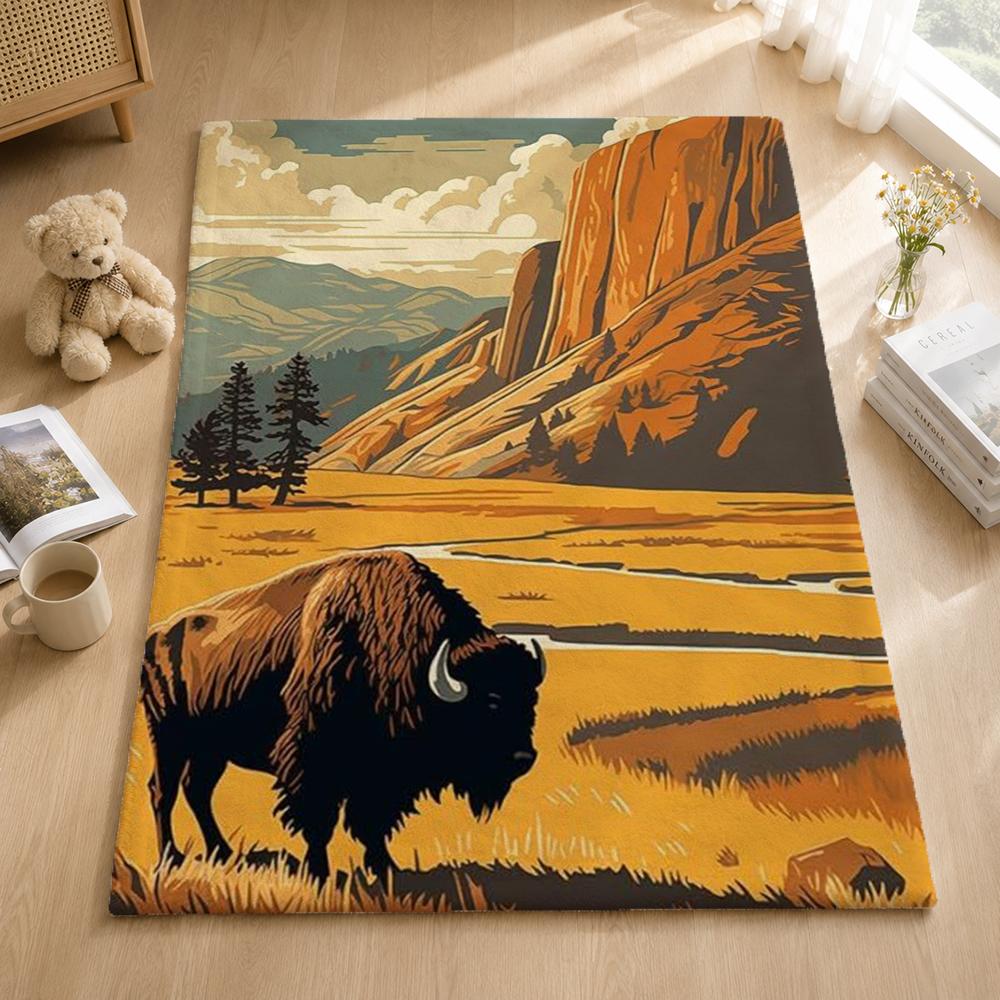 Series Y-Yellowstone Throw Blankets Soft Warm Flannel Blanket Bedding for Bed Living room Home Sofa 75x90cm