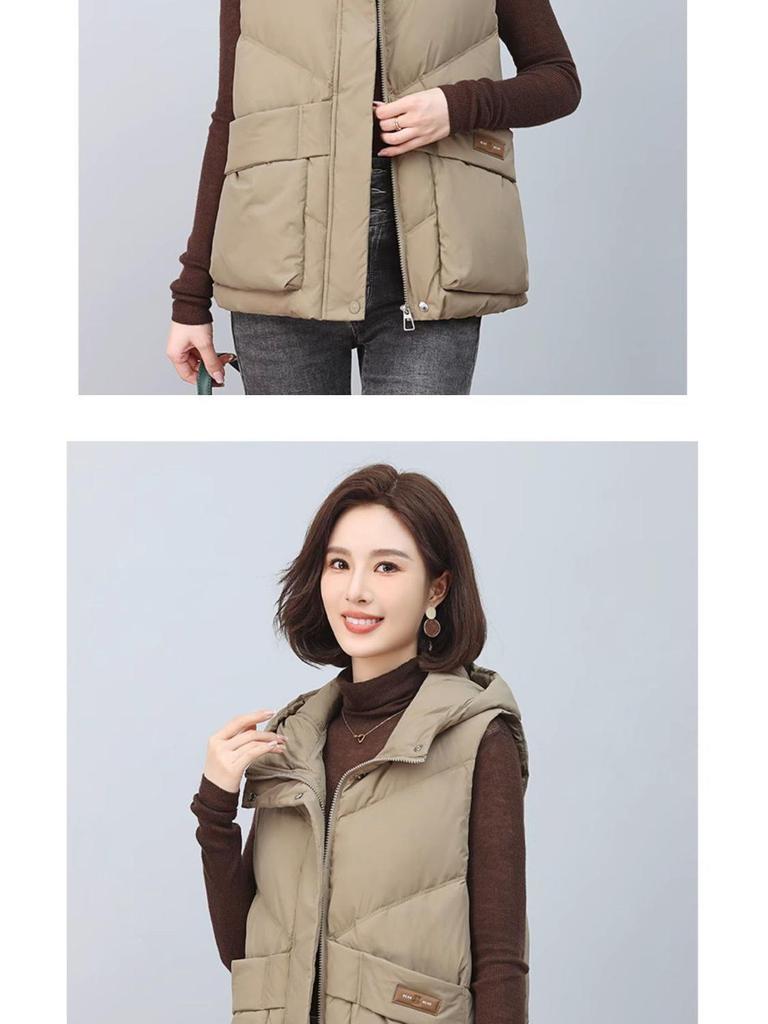 Damen Winter Kapuzen Daunenweste - 2025 Leichte, Verdickte Mode Trend für Mütter