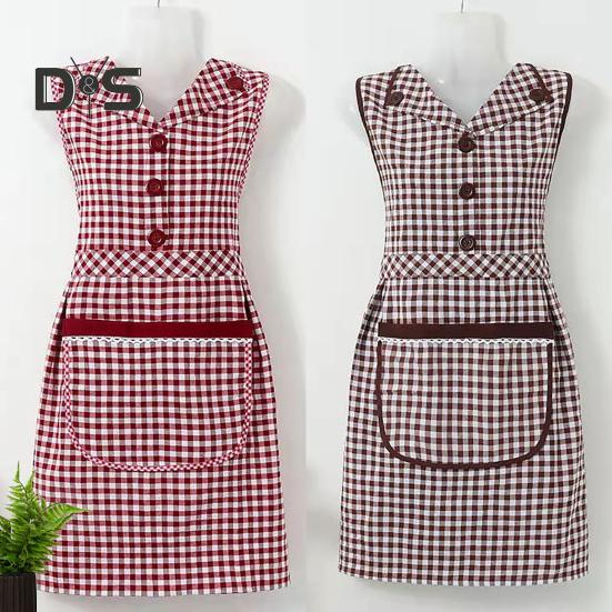 Water-resistant Cooking Bib Tie Back Design Useful Kitchen Apron Anti-greasy Anti-wear Overalls