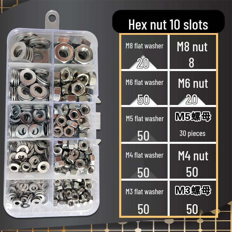 

Hex Cap Anti-Slip Nut & Flange Wing Nut Washer Set, M3-M8, DIY Box