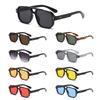 Trendy Retro Men's Sunglasses Double Bridge UV400 Protection Rivets Sun Glasses Square Designer Pilots Shades for Women Men