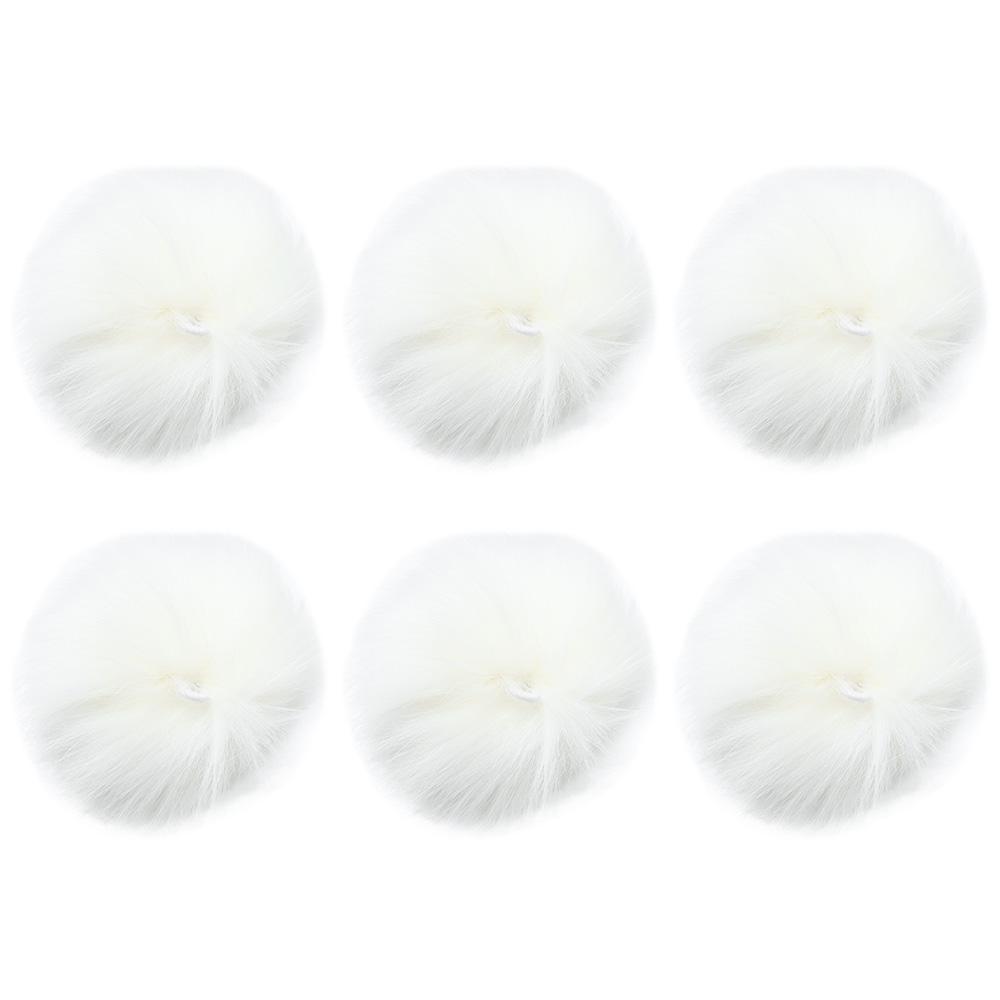 

Simple to attach 3.9inch/10CM 6pcs Acrylic Ployster White Elastic Loop Knitted Hats