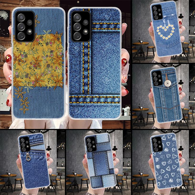 Jeans Cowboy Denim Printed Soft Phone Case For Samsung Galaxy S22 S23 S24 S25 Edge S26 Ultra S20 FE S21 Plus + Fundas Coque Gala