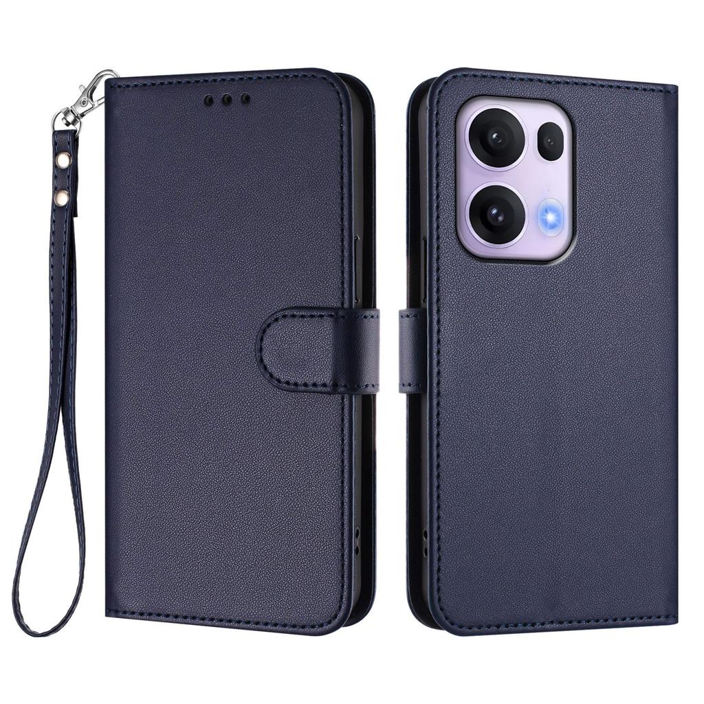 For Oppo Reno13 Pro 5G Leather Case Wallet Stand Phone Cover with Wrist Strap