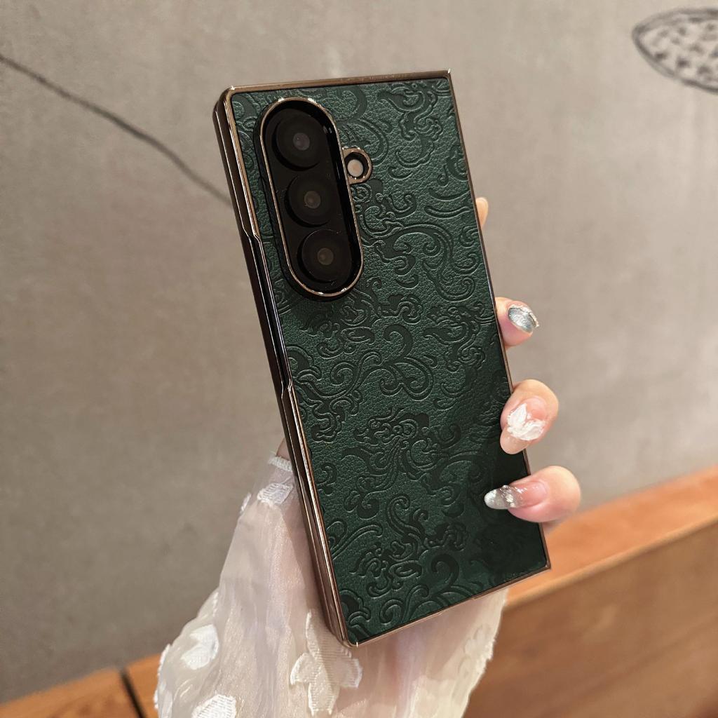 Dragon Pattern Leather Protective Case with Film for Samsung Z-Fold7/Z-Fold6/Z-Fold5