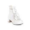 Autumn and Winter New Lolita Short Boots Women and Girls Cute Flower Bow Lace Mesh Martin Boots