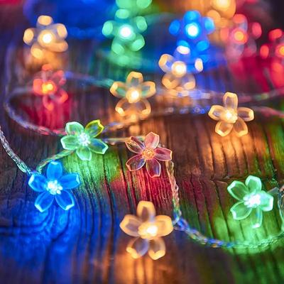 Weihnachts LED Lichterkette Batteriebetrieben Kirschblütenblüte Girlande Lichterfee Außen Hochzeitsparty Heimdekoration