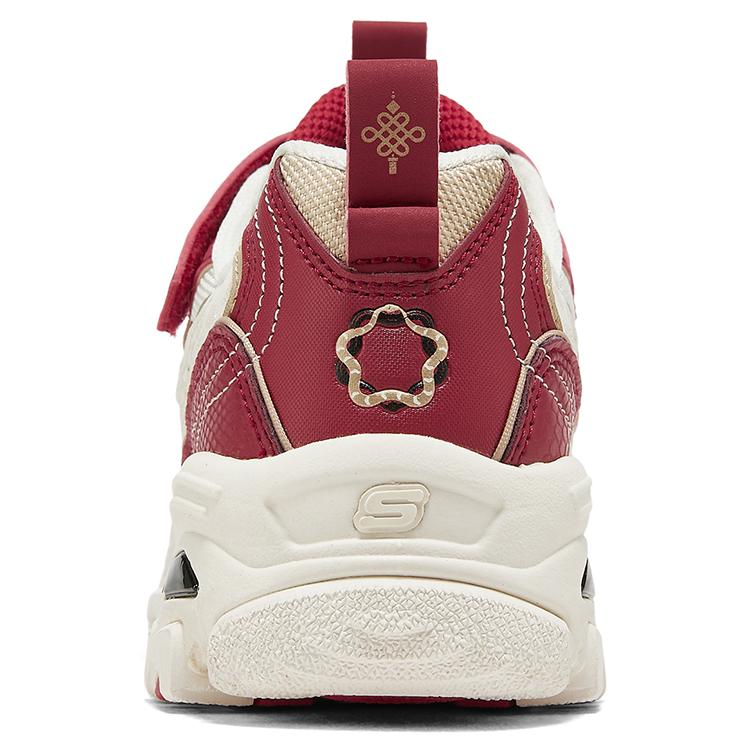 Skechers Synthetic Leather Fashion Versatile Durable Low-Top Casual Shoes Kids sneakers Red 319061L-RDBK