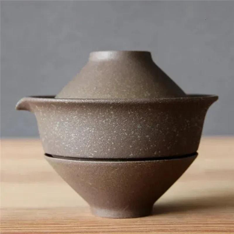 Ceramic Tea Cup Set Portable Japanese Travel Teaware Kung Fu 1 Pot 2 Cups Home Office Vintage Drinkware Gaiwan