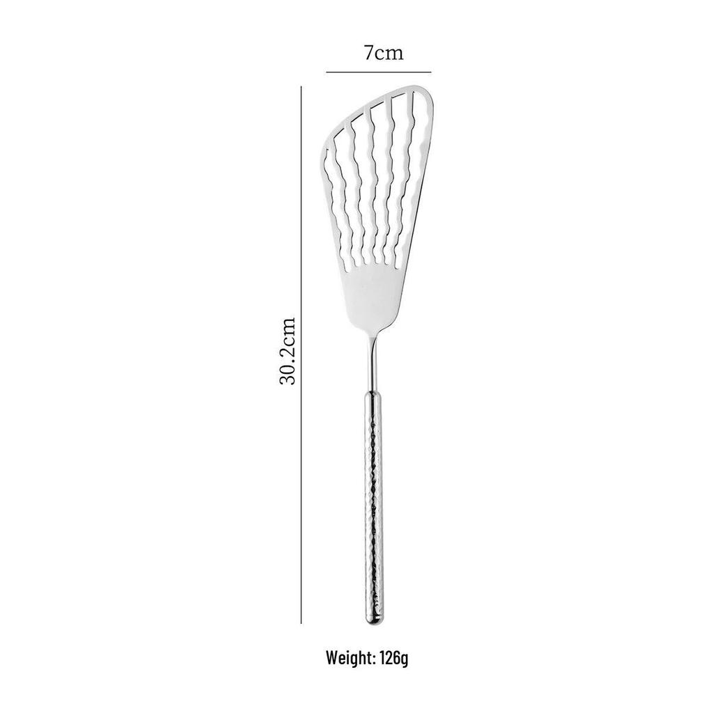 Round Diamond Cutlery Set: 304 Stainless Steel Steak Knife, Fork, Spoon, Spatula, Ladle, Slotted Spoon, Frying Spatula.