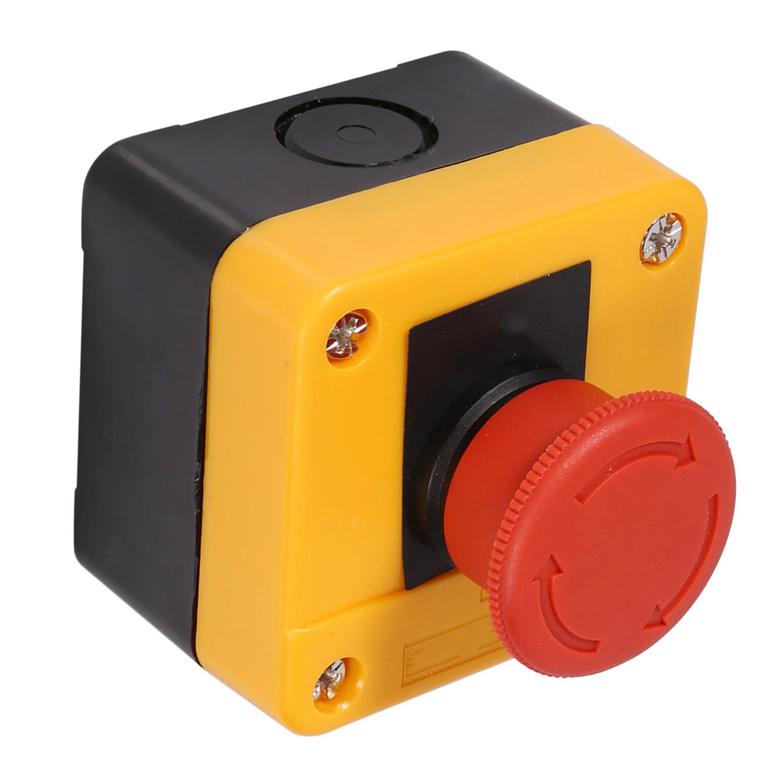 

1Pc 660V 10A Plastic Shell Red Sign Emergency Stop Mushroom Push Button Switch New