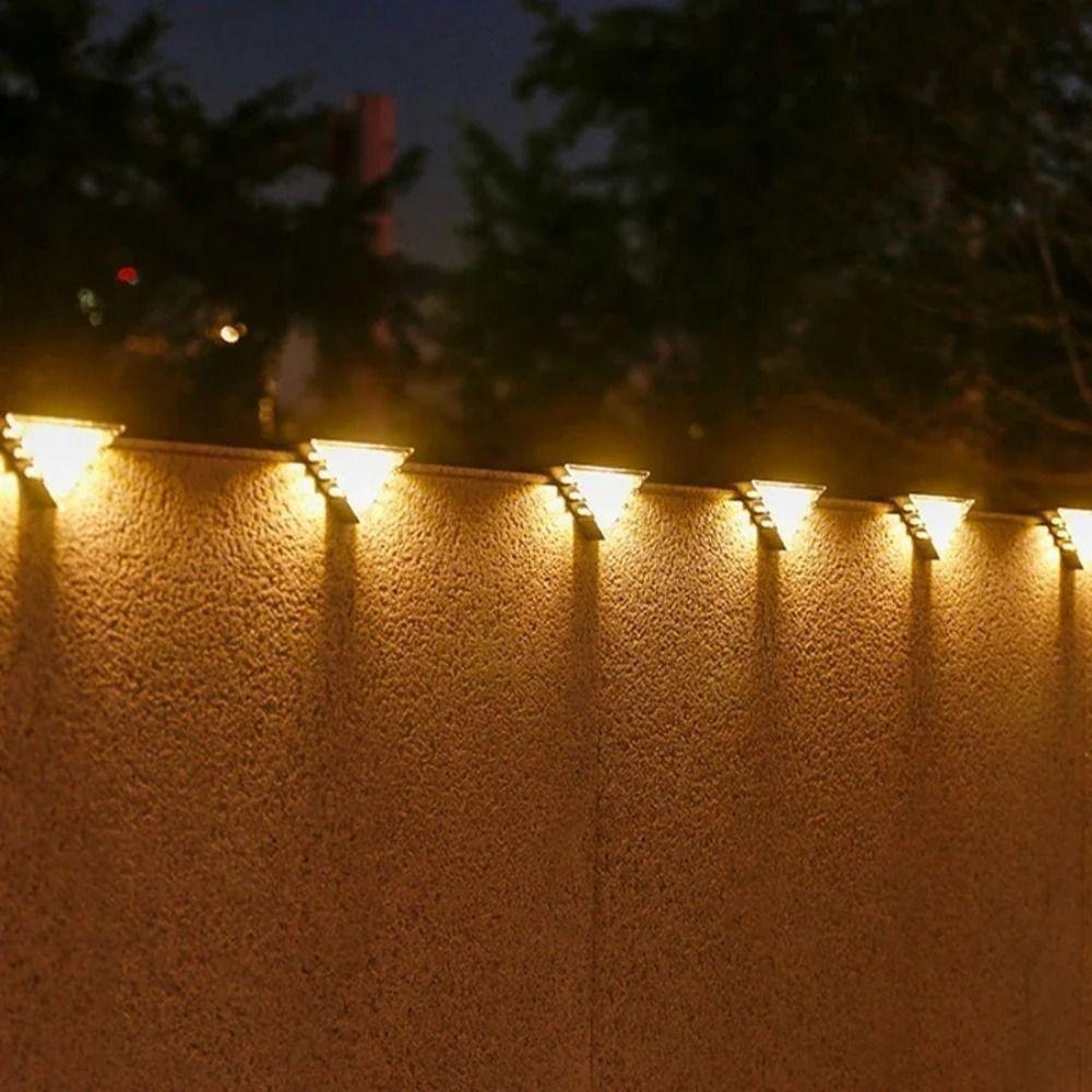 White/Warm Light Outdoor Solar Step Lights Landscape Light Terrace Guardrail Decoration