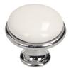 GP19 Knob, Glossy Chrome, WHT-0 Porcelain