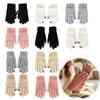 Cold Resistant Fleece Lined Gloves 1 Pair Winter Warm for Women Men, Thickened Plush Thermal Mittens Weather Gloves, Knit Touchscreen Driving,