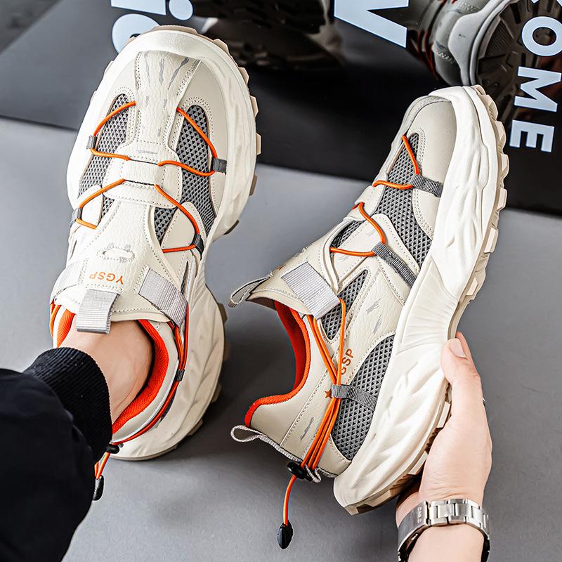 

Internet celebrity popular men s shoes summer mesh breathable versatile casual youth running sports heightening Korean version of dad shoes 39
