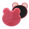 2-in-1 Makeup Brush Holder Silicone Textured Makeup Brush Cleaning Mat with Drying Holder