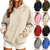 Women's Long Sleeve Hooded Pullover Sweatshirt Color with Pocket