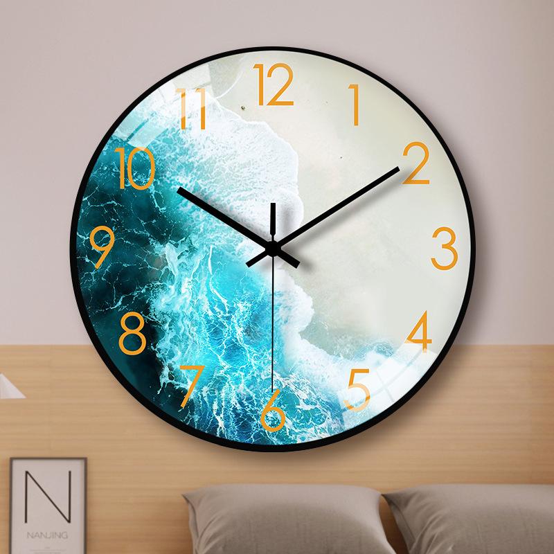12-inch 30cm wall clock living room modern simple atmospheric quiet home light luxury Nordic quartz clock bedroom