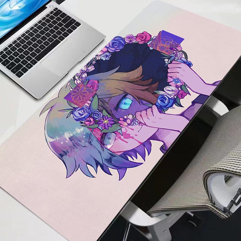 Gaming Mouse Pad Large Desk Mat Antislip Rubber Stitched Edges Colorful Anime Group Art Print Extended Office Mat 300x800x2mm