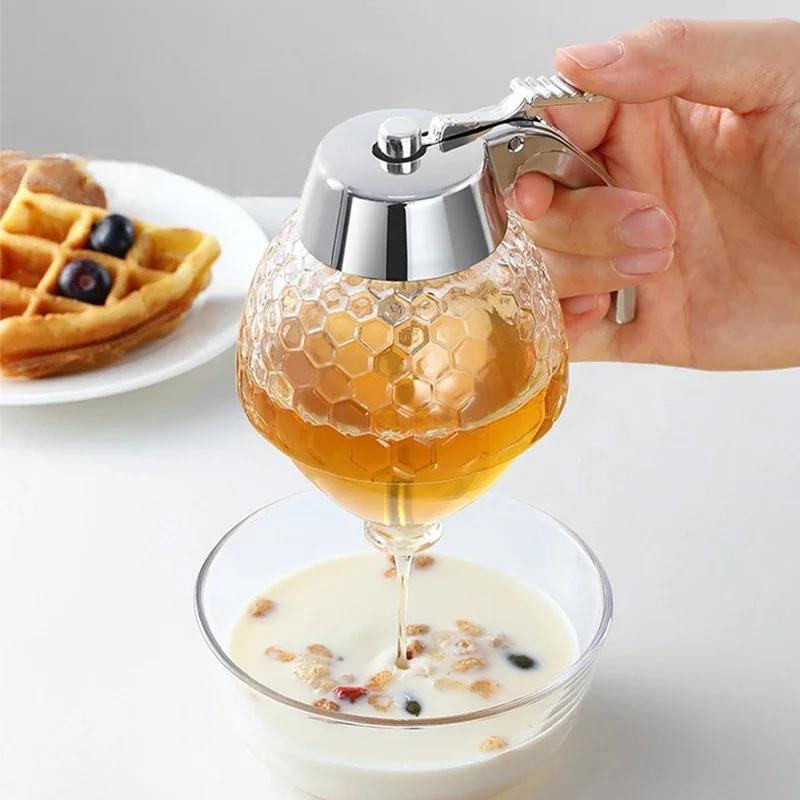 Stlačovací láhev Nádoba na med Včelí kapátko Dávkovač Konvička Úložný hrnec Stojan Držák Kelímek na džus Sirup Kuchyňské doplňky 200ml