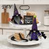 Purple Black Halloween Ornaments Gnome Decoration, Witch Swedish Tomte Ornament, Plush Atmosphere Enhancers Scandinavian Elf Dwarf for Party