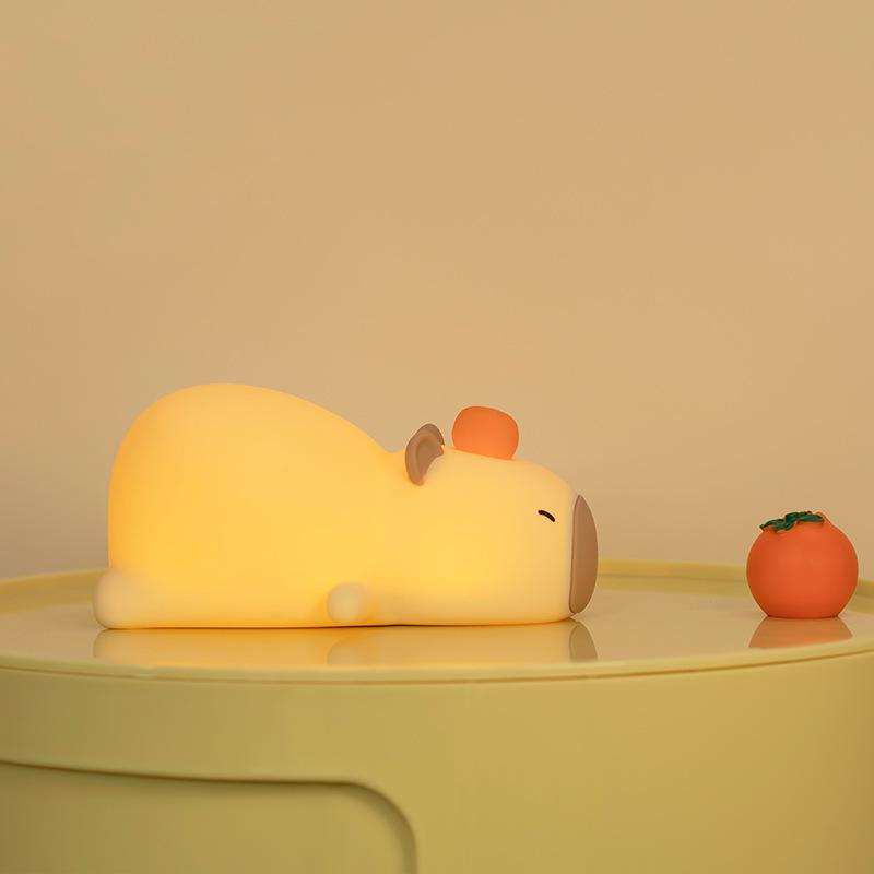 Papa Kapibala Night LightPat Light Silicone LightBedroom Bedside Light Decorative Atmosphere Light