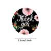 KX4B 500Counts Flower Thanks You Sticker 25mm Adhesive Packaging Labels Thanks You Labels Seal Sticker for Journal Notebook