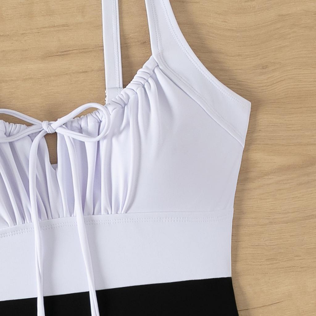 Damen Badeanzug Einteiliger Hoher Taillen-Kordelzug Sexy Bikini Badeanzug für Frauen Strandmode Badeanzüge