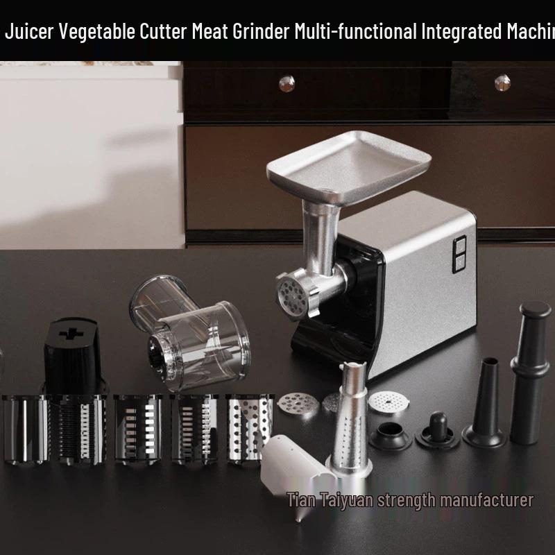 Multifunction Electric Meat Grinder & Vegetable Cutter with Juicer and Sausage Stuffer