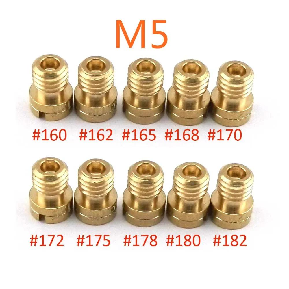 Pack of 10pcs Motorcycle Carburetor Main Jets Slow Pilot Jets M4 M5 6mm Thread for PWK Keihin OKO CVK Carb Set Injector Nozzle